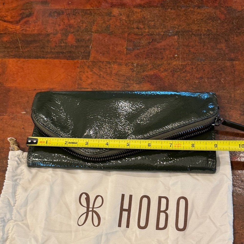 HOBO Dark Green Patent Envelope Wallet Clutch (CLSH) - Picture 8 of 9
